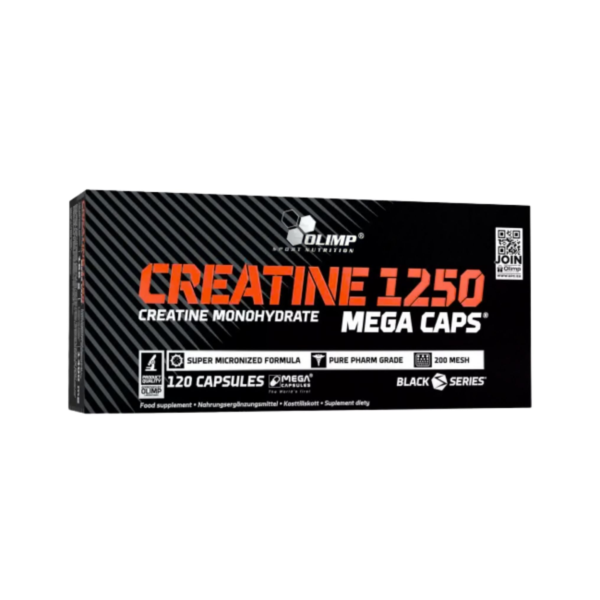 Olimp kreatin 1250 mega kapsler 120 kreatin monohydrate black series 