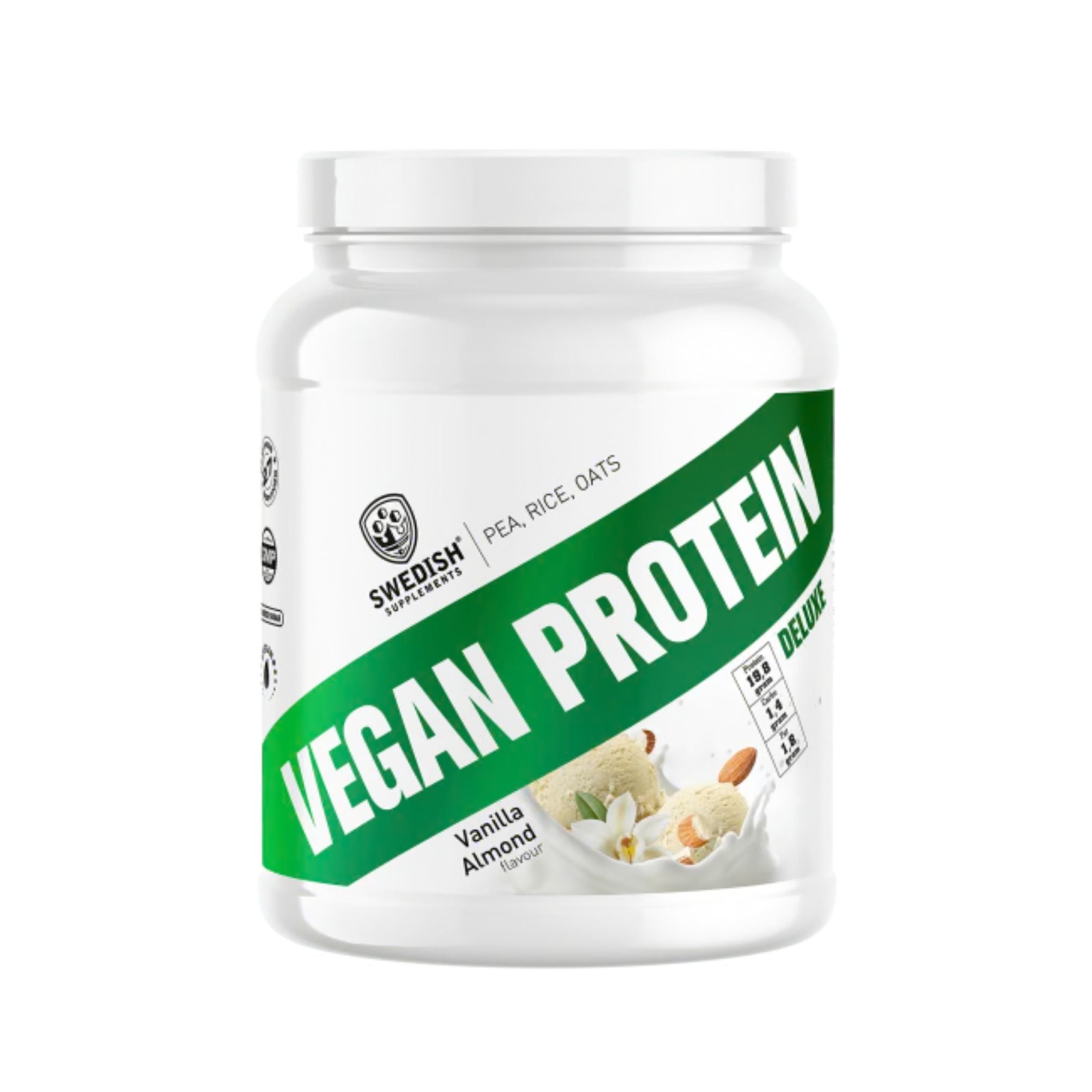 swedish supplements vegan protein vanilla almond proteinpulver 750 gram